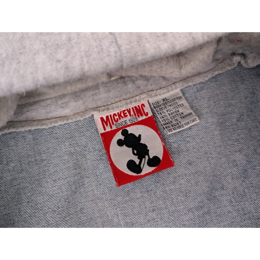 Vintage Rare 90's Mickey Inc Mickey Mouse Denim Hoodie Jacket Size XL - Picture 5 of 12